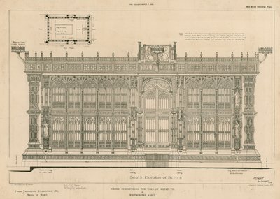 Kral Henry VII'nin Mezarı'nı çevreleyen ekranın güney cephesi by English School