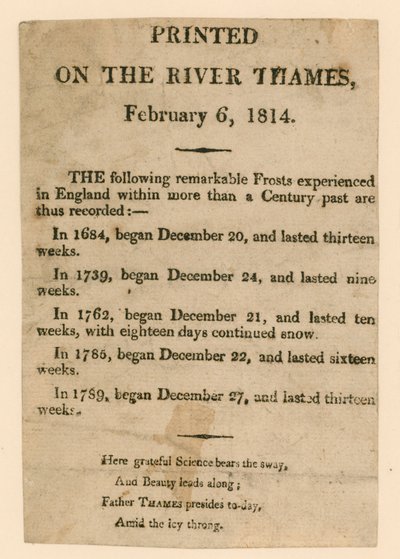 1814 Frost Fuarı Hatırası by English School