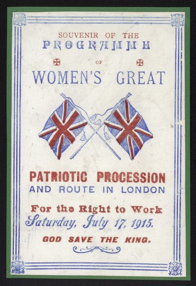 Kadınların çalışma hakkı için düzenlenen hediyelik eşya programı, Londra, 17 Temmuz 1915 by English School
