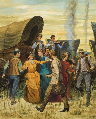 Kare Dans (kağıt üzerine guaj) by English School