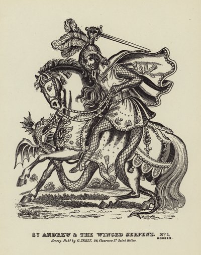 Aziz Andrew ve kanatlı yılan (gravür) by English School