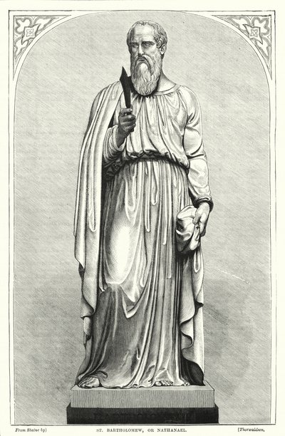 Aziz Bartholomew veya Nathanael (gravür) by English School