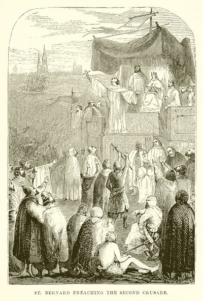 St. Bernard İkinci Haçlı Seferini Vaaz Ederken by English School