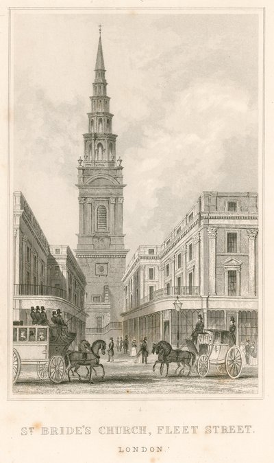 St Brides Kilisesi, Fleet Street, Londra by English School