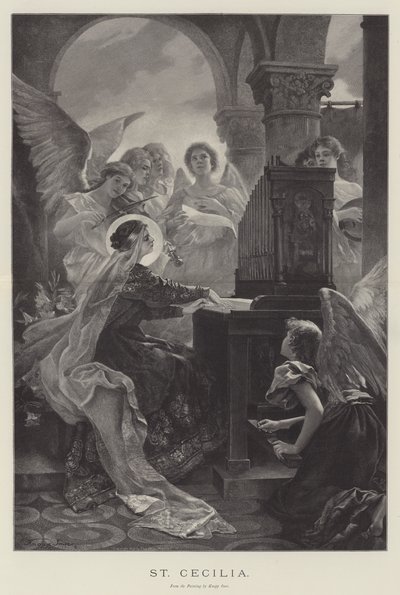 Aziz Cecilia (gravür) by English School