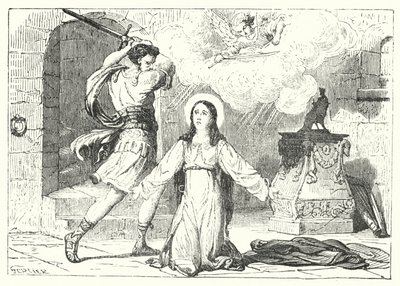 Aziz Cecilia (gravür) by English School
