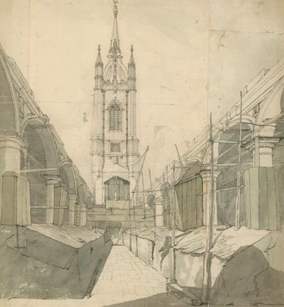St Dunstan-in-the-East, Londra (kağıt üzerinde wc) by English School
