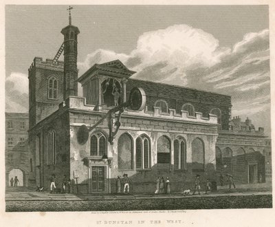 Batıda Aziz Dunstan; St Dunstans Kilisesi, Fleet Street, Londra by English School