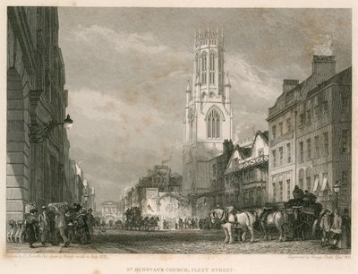 St Dunstans Kilisesi, Fleet Street, Londra by English School