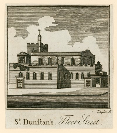 St Dunstans, Fleet Street, Londra by English School