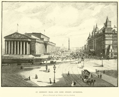 St Georges Hall ve Lime Street, Liverpool by English School