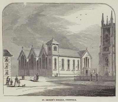 St George Okulları, Sheffield (gravür) by English School