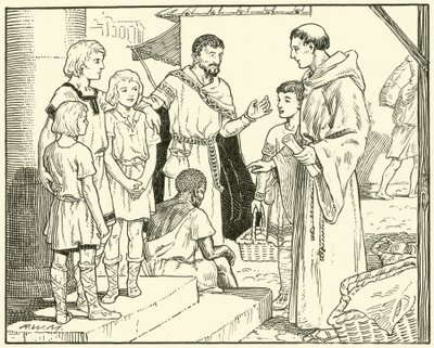 Aziz Gregory ve İngiliz Köleler (kağıt üzerine mürekkep) by English School