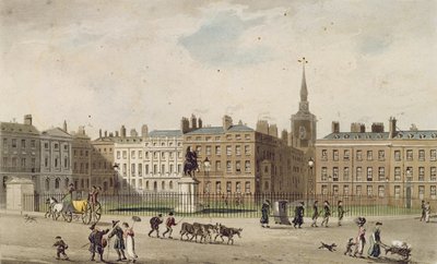 St. James Meydanı, 1812 (renkli aquatint) by English School