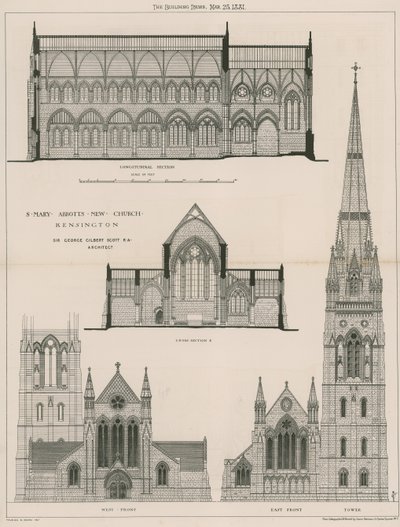 St Mary Abbots yeni kilisesi, Kensington by English School