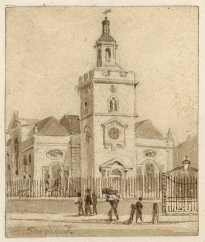 St Mary, Whitechapel, Londra (kağıt üzerinde wc) by English School