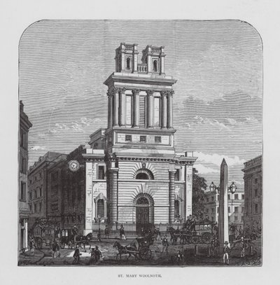 St Mary Woolnoth (lito) by English School