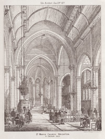 St Mary Kilisesi, Brighton (gravür) by English School