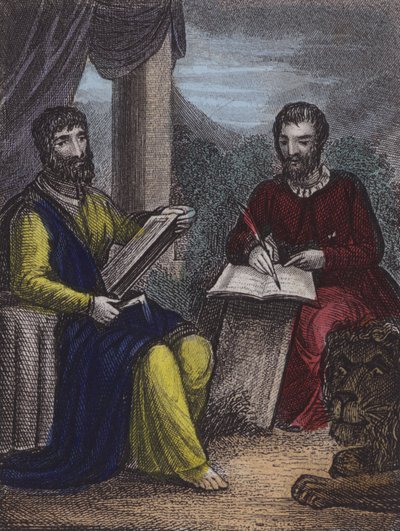 Aziz Matta, Aziz Mark (renkli gravür) by English School