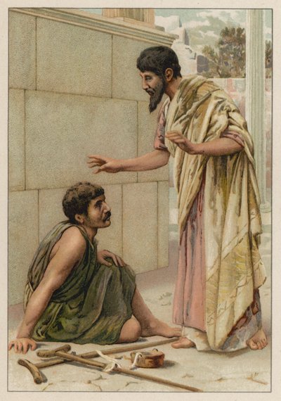 Aziz Paul ve sakat (kromolito) by English School