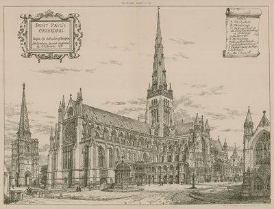 St Paul Katedrali, Londra, kulenin yıkılmasından önce by English School