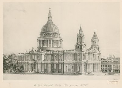 St Pauls Katedrali, Londra, kuzey batıdan görünüm by English School