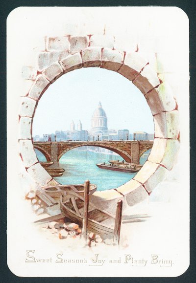 St Pauls Katedrali ve Thames, Noel Kartı by English School