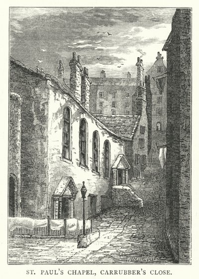 St Paul Şapeli, Carrubbers Close (gravür) by English School