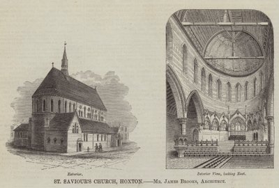 Aziz Kurtarıcı Kilisesi, Hoxton, Bay James Brooks, Mimar (gravür) by English School