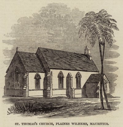 Aziz Thomas Kilisesi, Plaines Wilhems, Mauritius (gravür) by English School