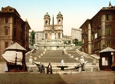 Sta. Trinita dei Monti, Roma (el boyaması fotoğraf) by English School