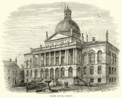 State House, Boston (gravür) by English School
