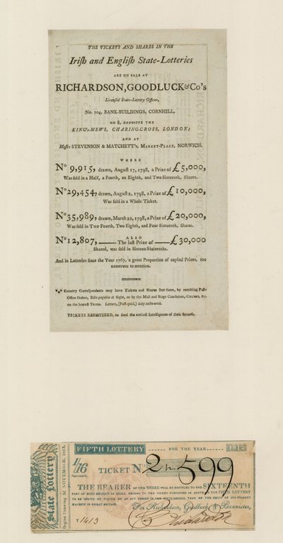 Devlet piyangosu, 1812 by English School