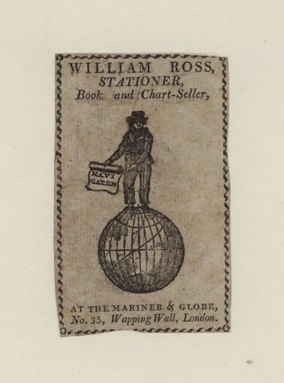Kırtasiyeci, William Ross, ticaret kartı by English School