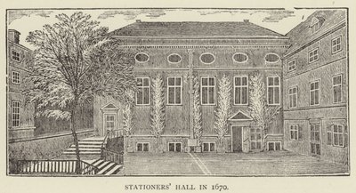 1670 yılında Kırtasiyeciler Salonu (gravür) by English School