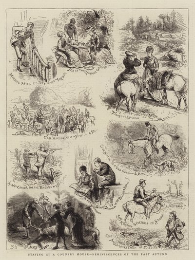 Bir Kır Evinde Kalmak, Geçmiş Sonbahardan Hatıralar (gravür) by English School