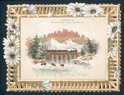 Buharlı Tren geçiş köprüsü, Noel Kartı by English School