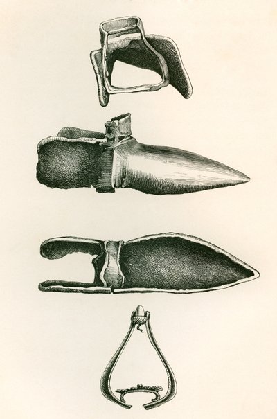 The British Army: Its Origins, Progress and Equipment'tan Üzengi ve Sollerets, 1868'de yayınlandı. by English School