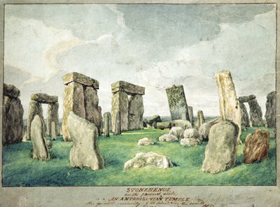 Mevcut Durumunda Stonehenge, Anpedilunian Tapınağı, 1821 (kağıt üzerinde wc) by English School