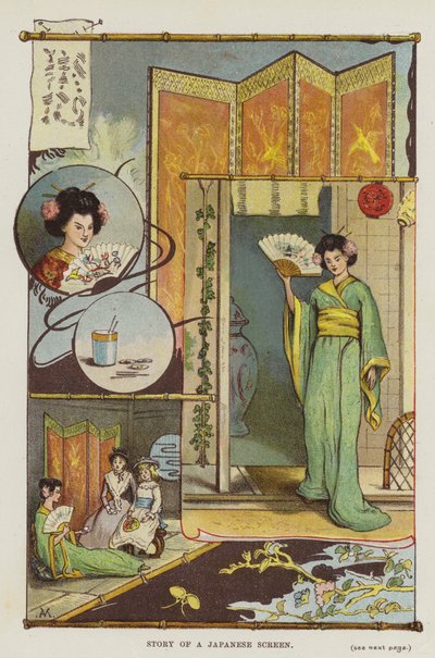 Bir Japon Ekranının Öyküsü (renkli taş) by English School