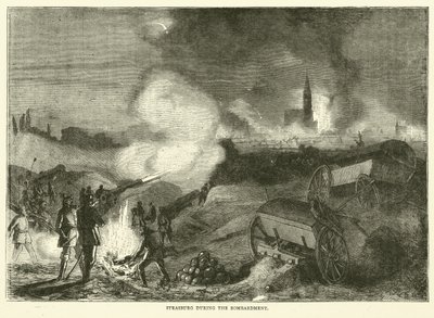 Bombardıman sırasında Strasburg, Eylül 1870 by English School