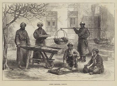 Street Hawkers, Yarkund (gravür) by English School