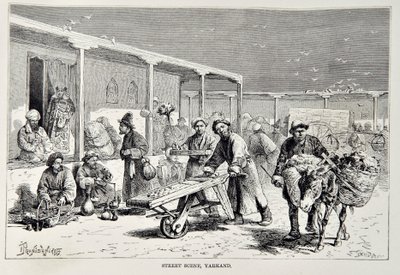 Sokak Manzarası, Yarkand, Elisee Reclus tarafından The Universal Geography, the Earth ve sakinlerinden alınan illüstrasyon, 1878 yayınlandı by English School