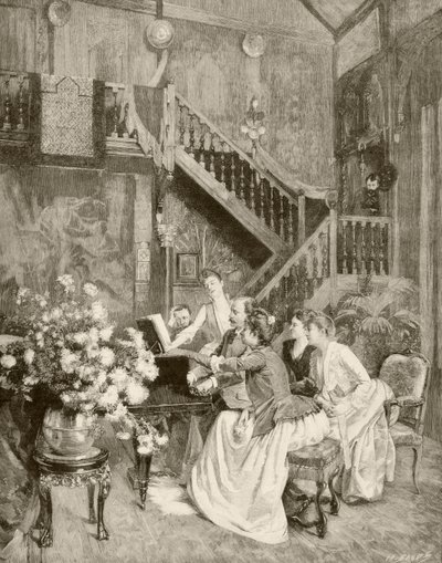 Bir Müzik Notasını Çalışmak (litho) by English School