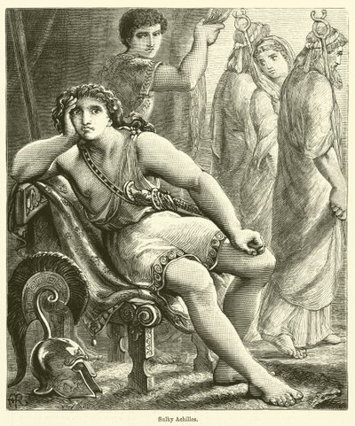 Sulky Achilles (gravür) by English School