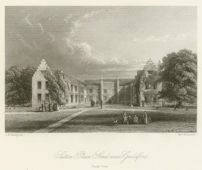 Sutton Place, Gönder, Guildford yakınlarında, Kuzey Görünümü (gravür) by English School