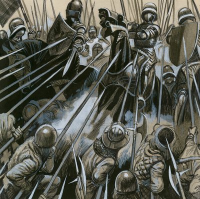 1476-77'de Burgonya ordusunu yenen İsviçreli askerler by English School
