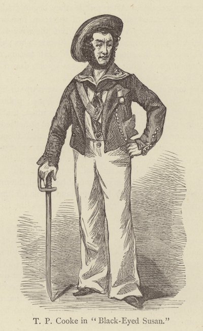 TP Cooke "Kara Gözlü Susan"da (gravür) by English School