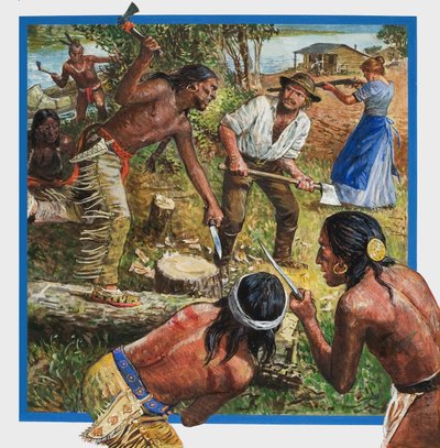 Vahşi Batı Masalları (kağıt üzerine guaj) by English School