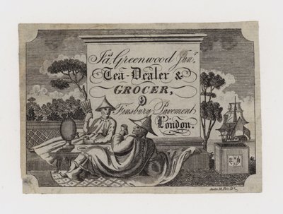 Çay Satıcısı ve Bakkal, James Greenwood, ticari kart by English School